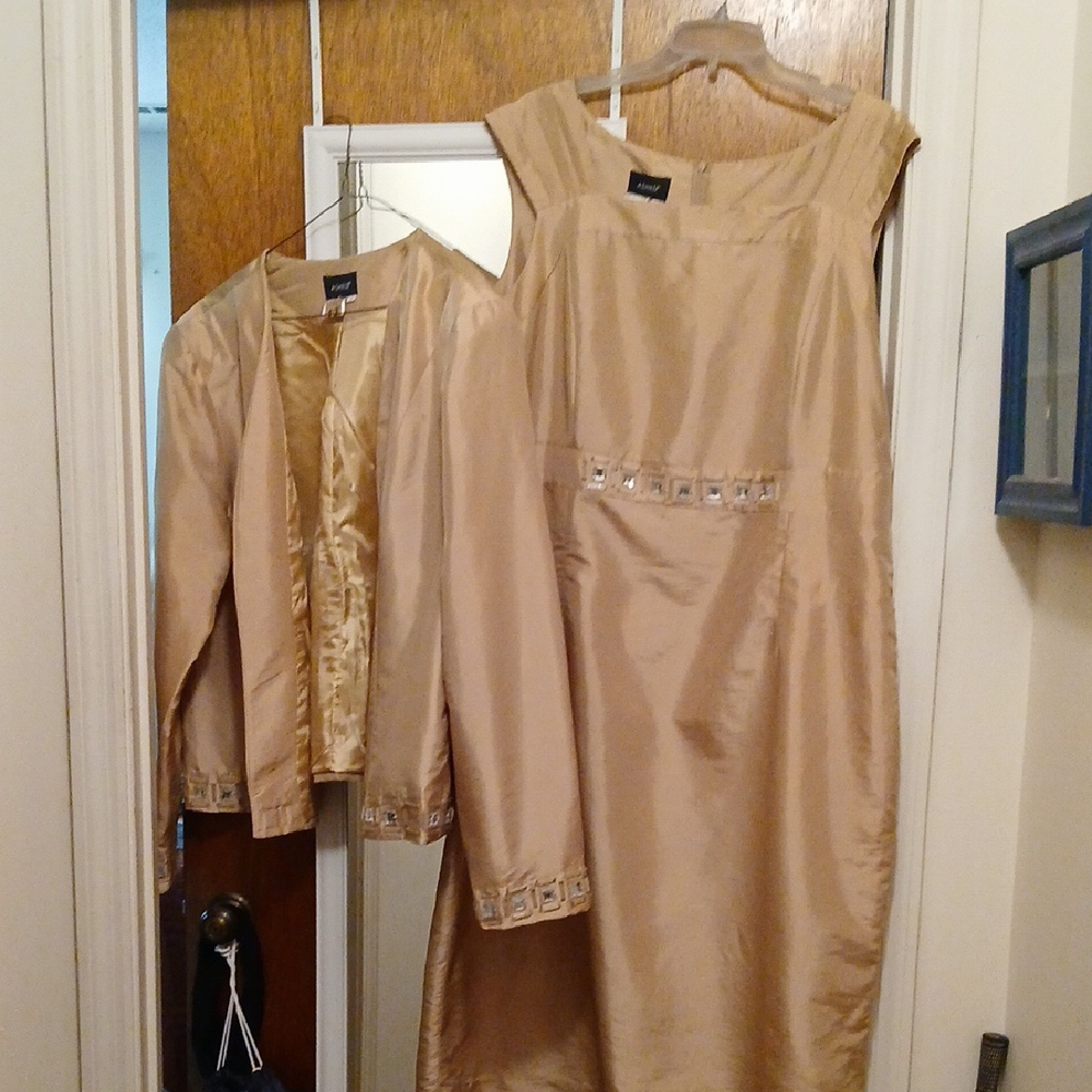 Ashro Gold Long Sleeve Dress Set